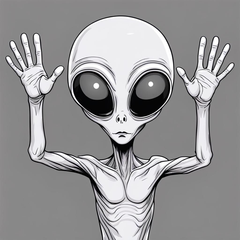 Grey Alien Reaching Out