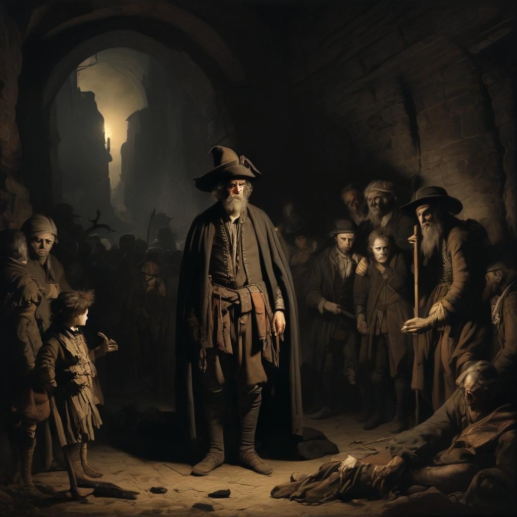 Grimdark Scene in the Style of Baroque Masters