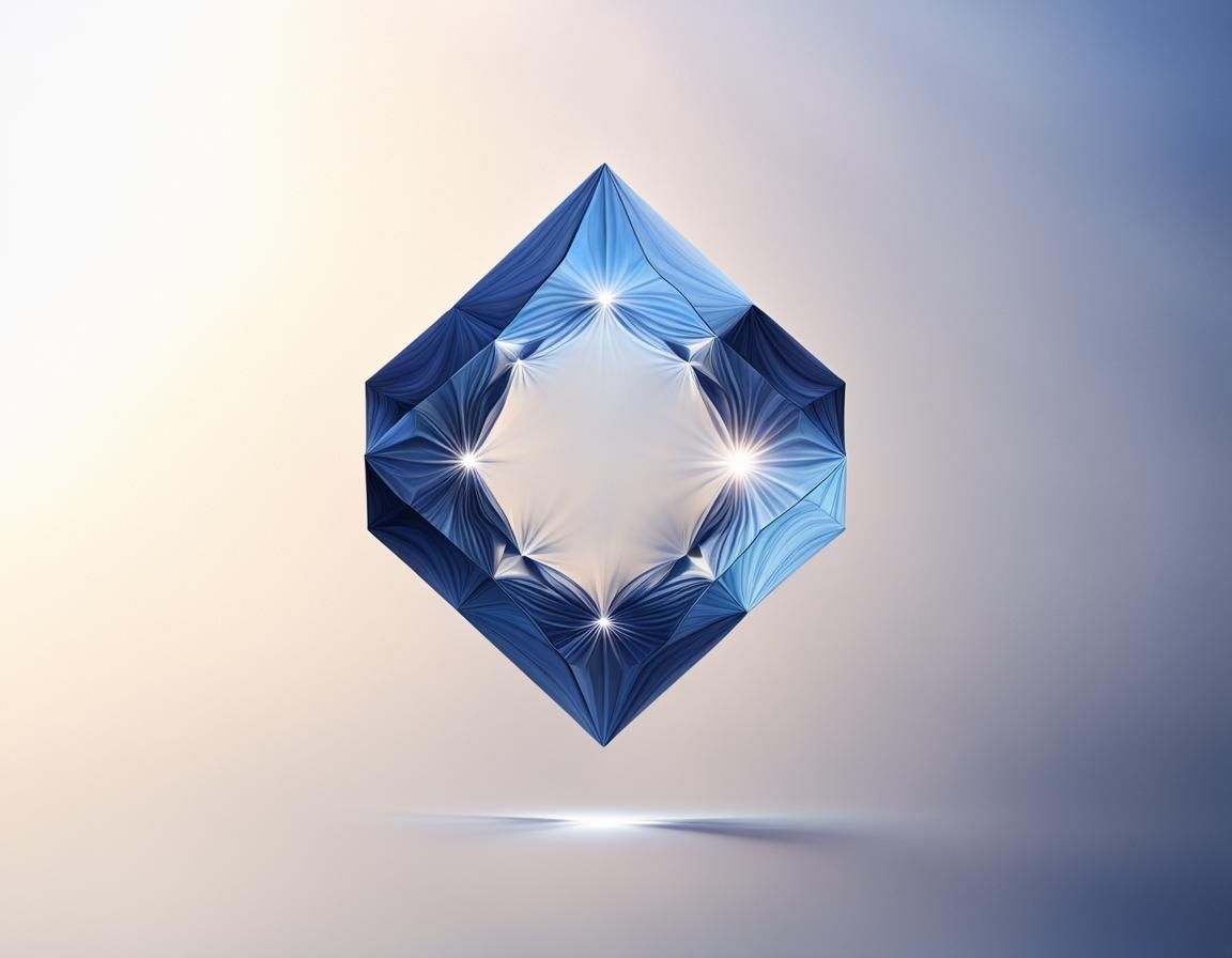 Ethereal Moire Gem Shines in Dark Blue Skies