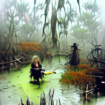 Witch in Foggy Swamp