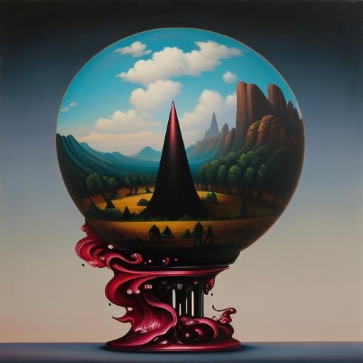 Surrealist Dreamscape in Matte Oil Painting