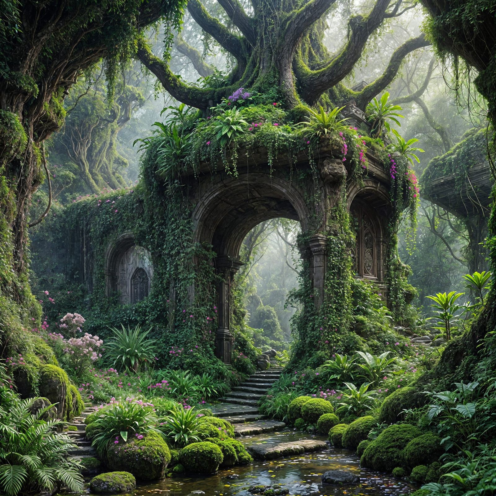 Mystical Garden in Vibrant Colors