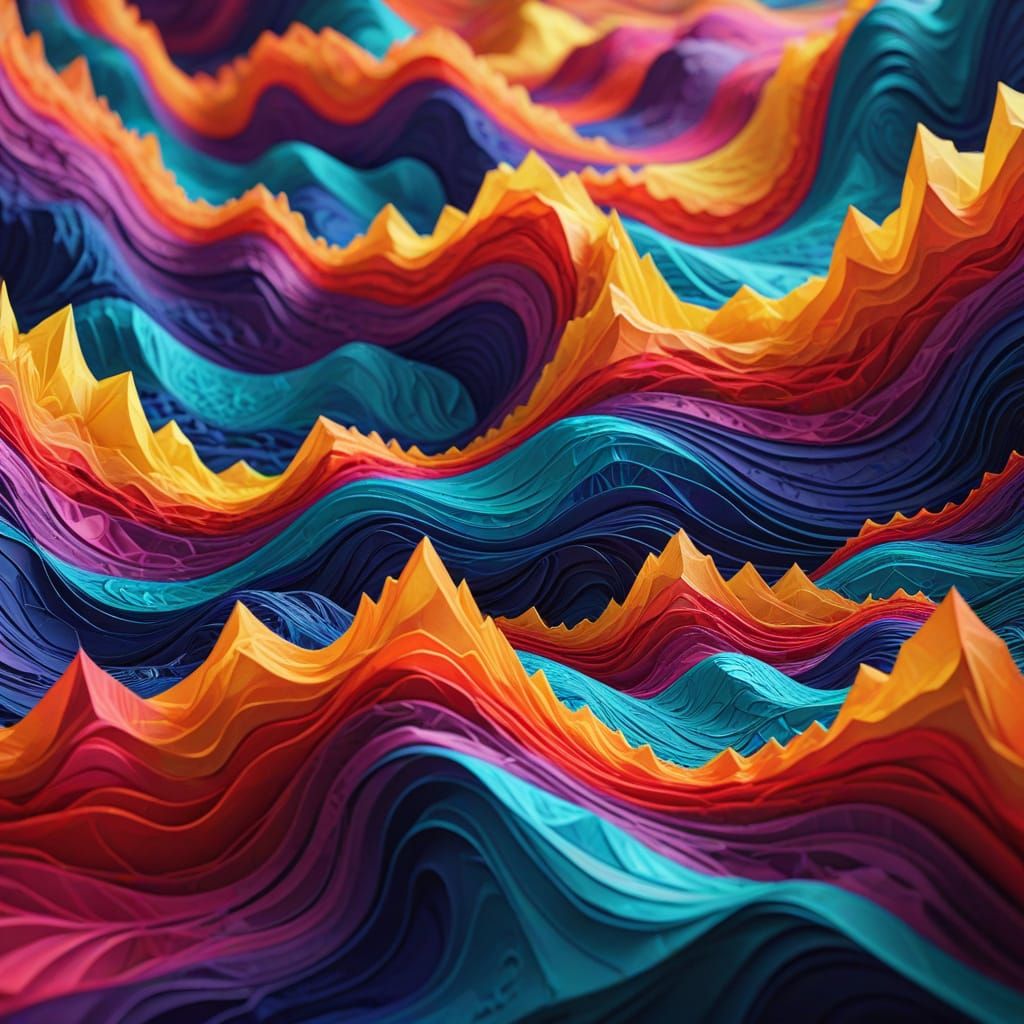 Abstract Fractal Art in Vibrant Vector Style