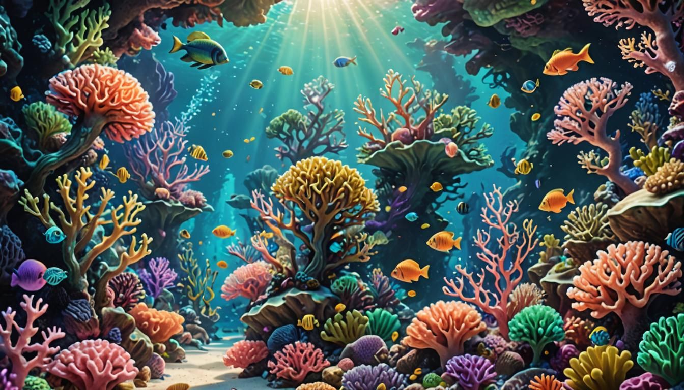 Fantastical Coral Reef Concept Art in 8K
