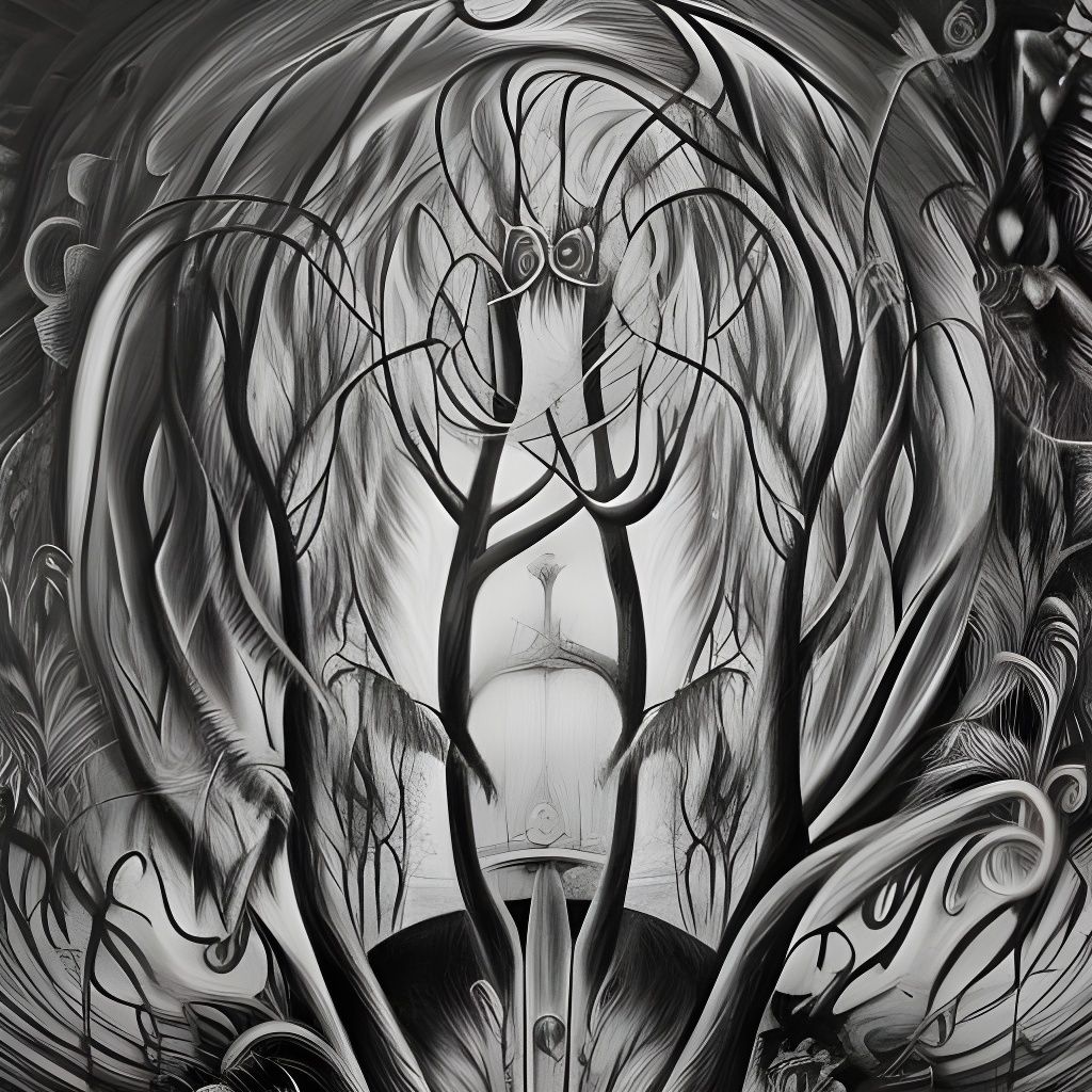 Psychedelic Forest Art with Optical Illusions