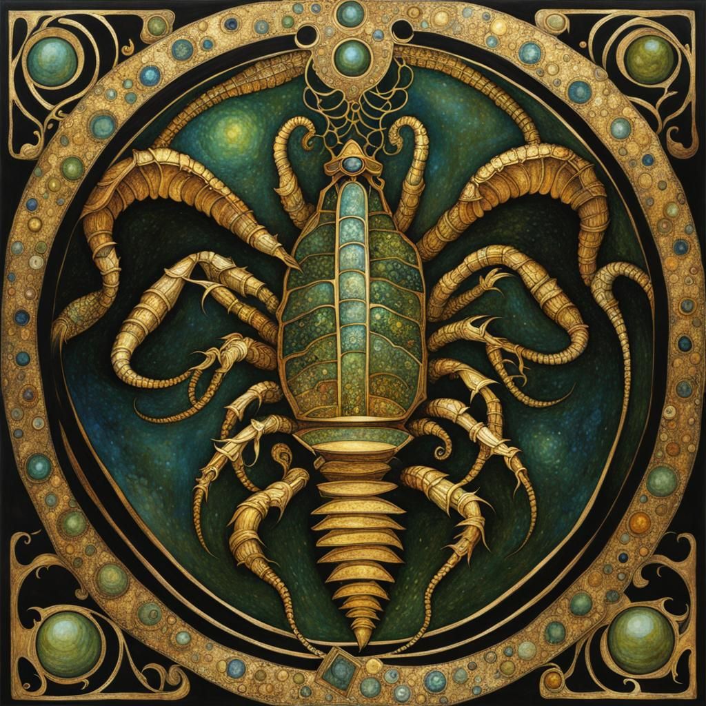 Bismuth Scorpion Portal in Art Nouveau Style