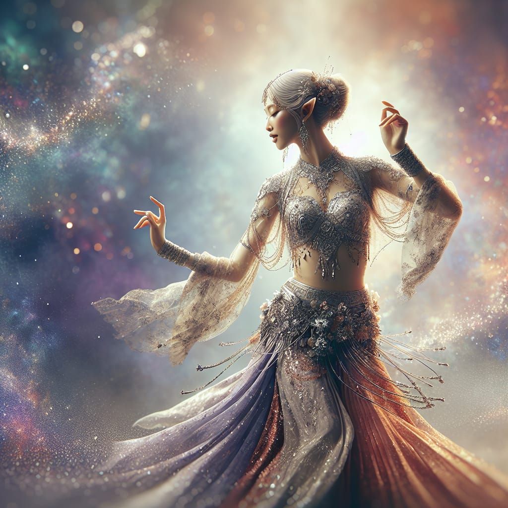 Full body shot Hyper-realistic beautiful ethereal female elv...