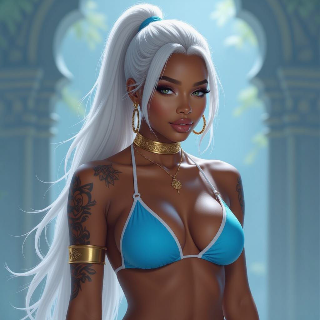 Nubian Princess in Ethereal Mist: Matte Painting