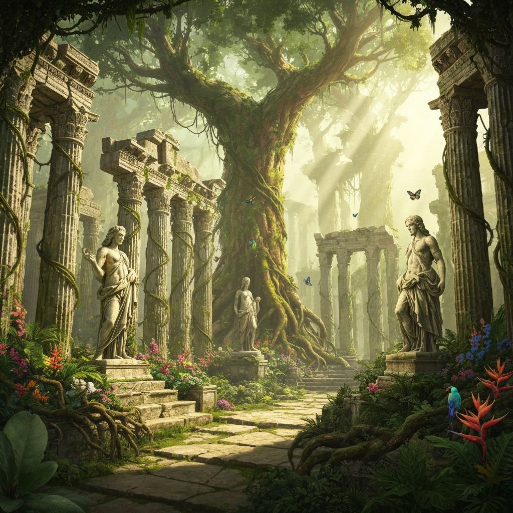 Jungle Overgrows Ancient Roman City Ruins