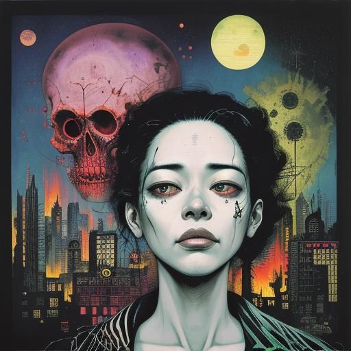 Disturbing Demonic Close-Up in Analog Horror Style