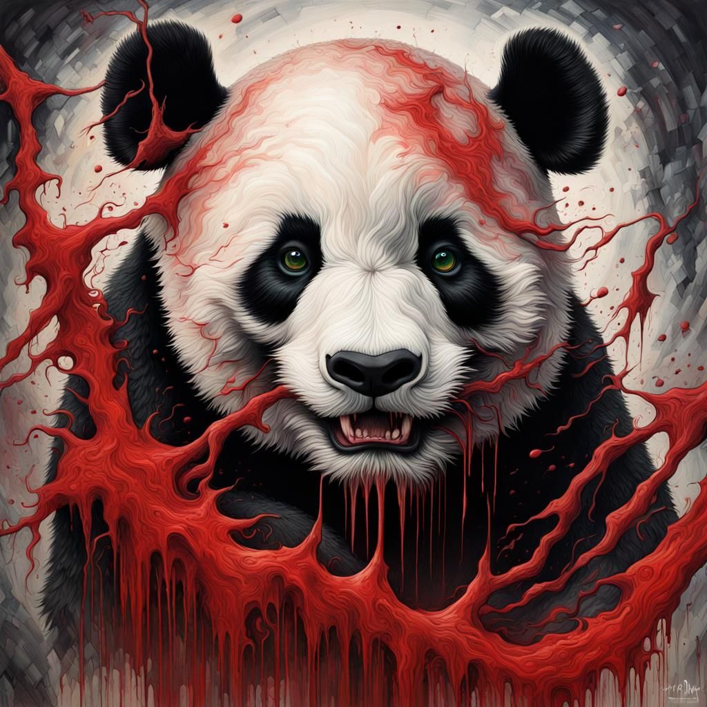 Bloodthirsty Panda: Epic Horror Artwork