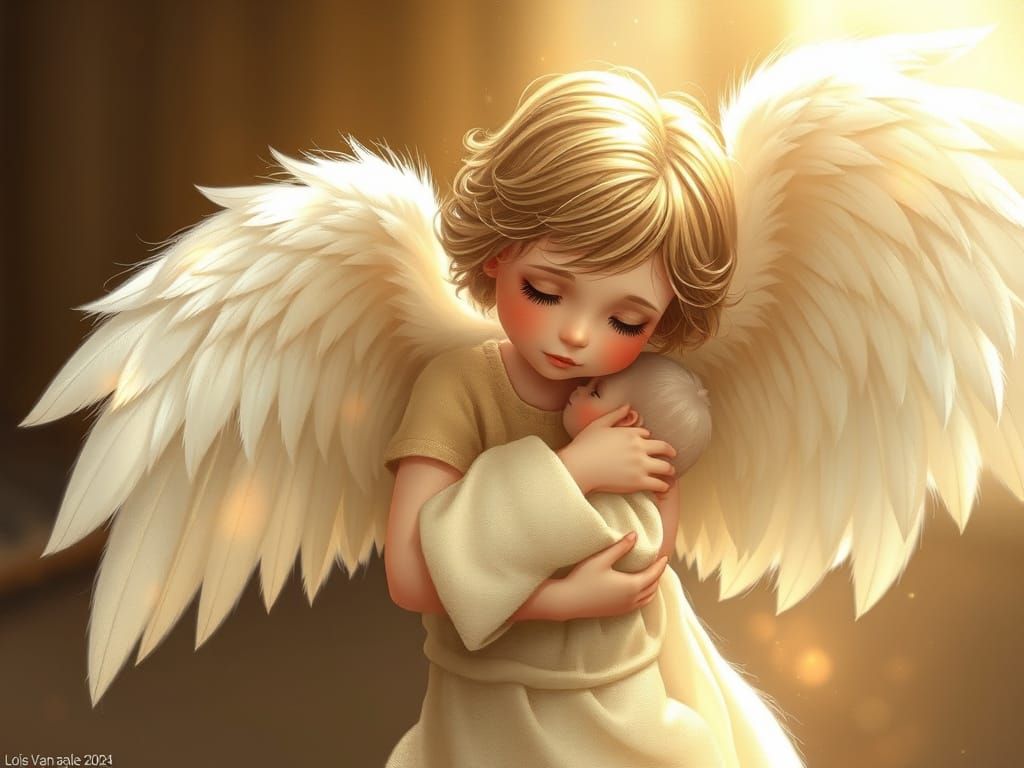 Angel's Soothing Embrace in Ethereal Wonder
