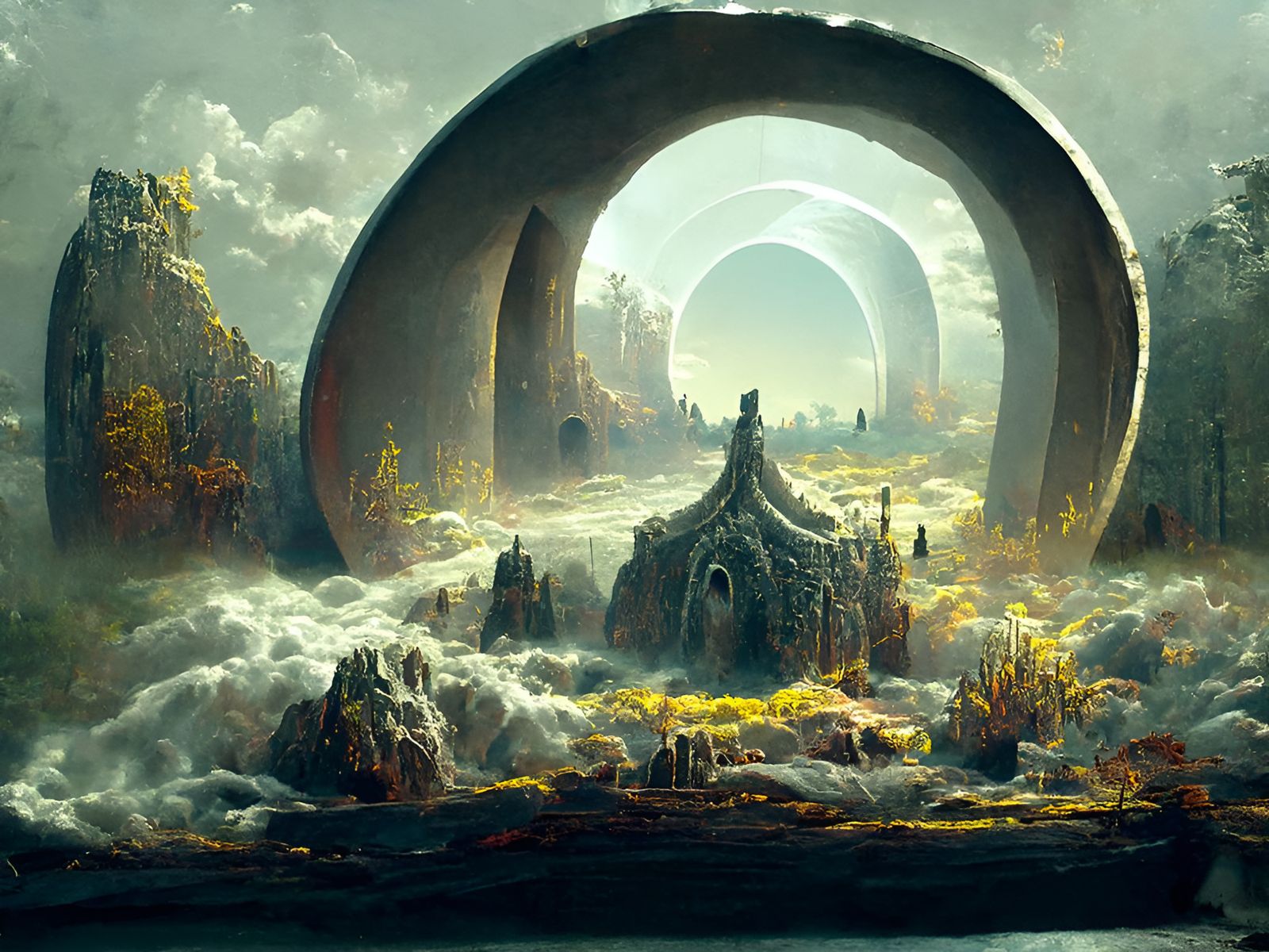 Sinister Portal to Alien World: 8k Concept Art