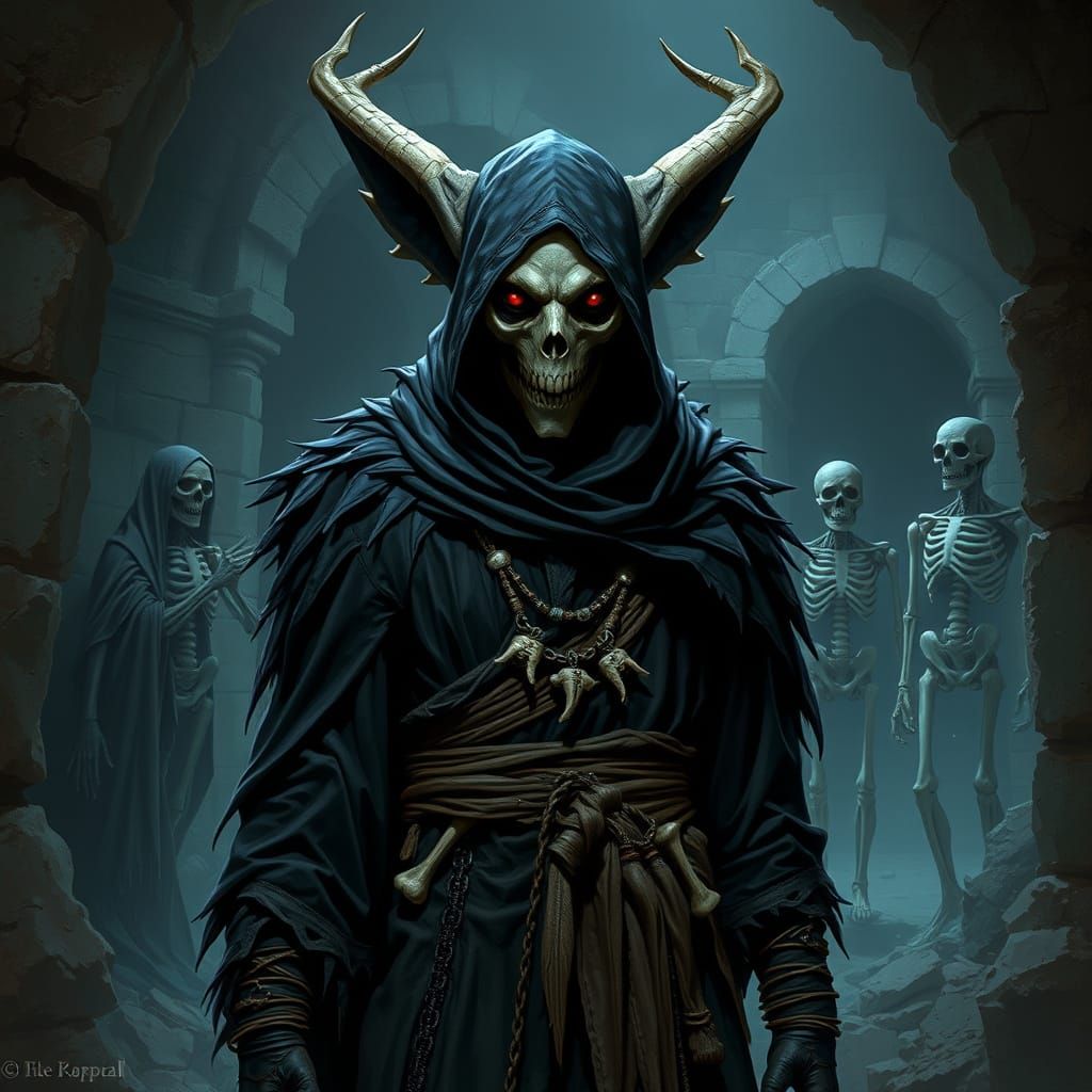 Shadar-Kai Elf Necromancer in Forgotten Crypt