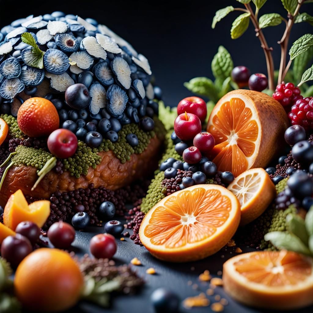 Edible Landscape Still Life in Mixed Media Photography