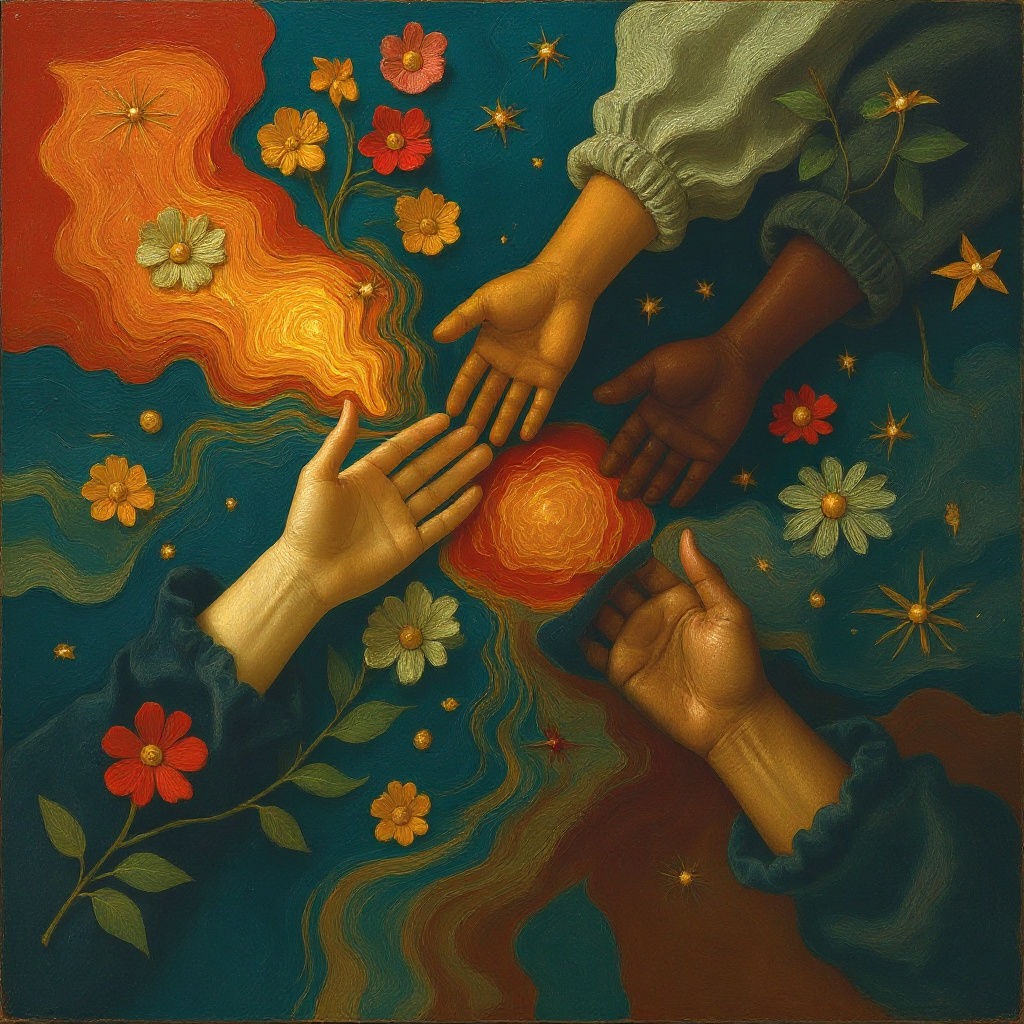 Vibrant Abstract Art Symbolizing Kindness in 3D Claymation S...