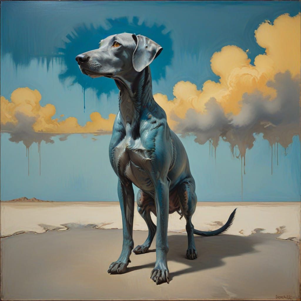 Surrealist Dog in Dreamlike Abstraction