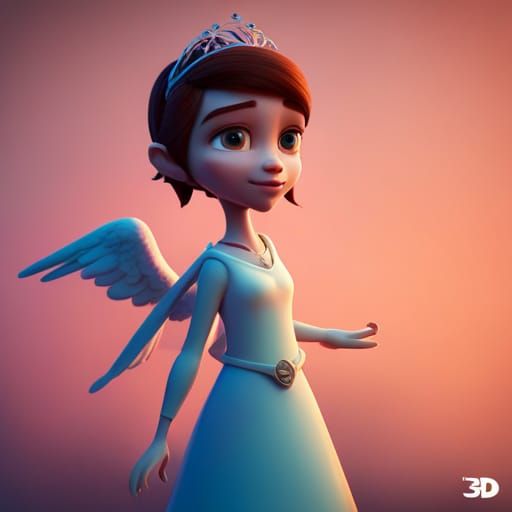 Angel Princess in 3D Digital Art Style