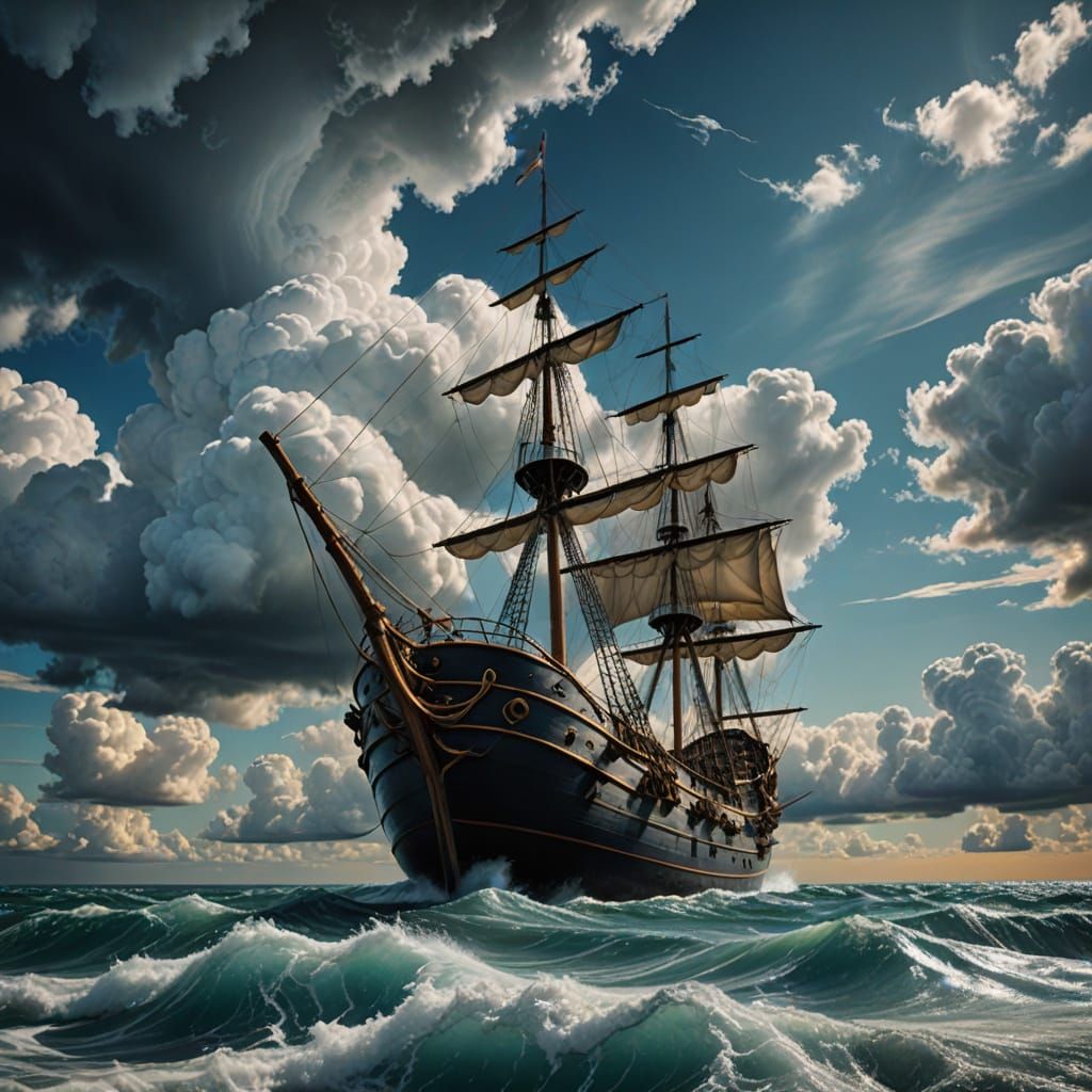 Surreal Dreamcatcher: Child's Hand Pierces Sky, Grasping Rig...