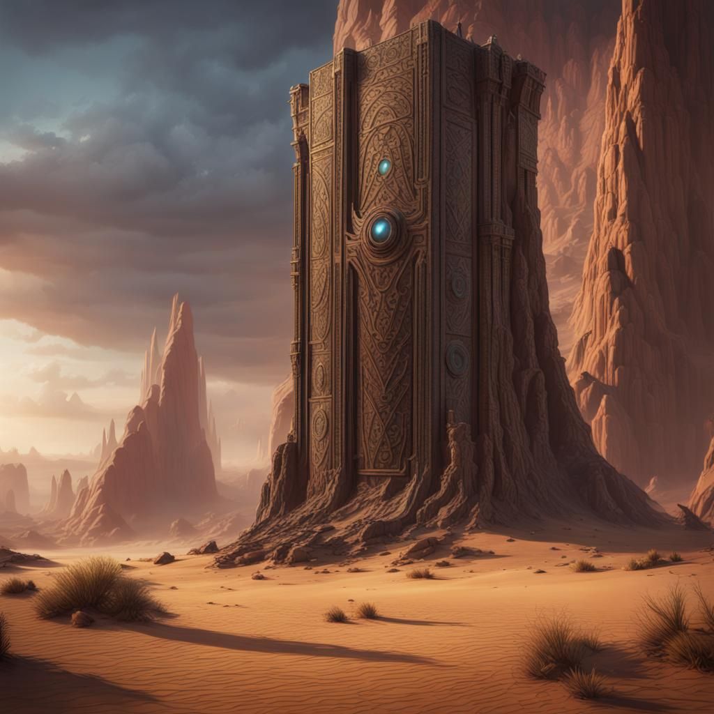 Monolith in Desert: Detailed Matte Painting