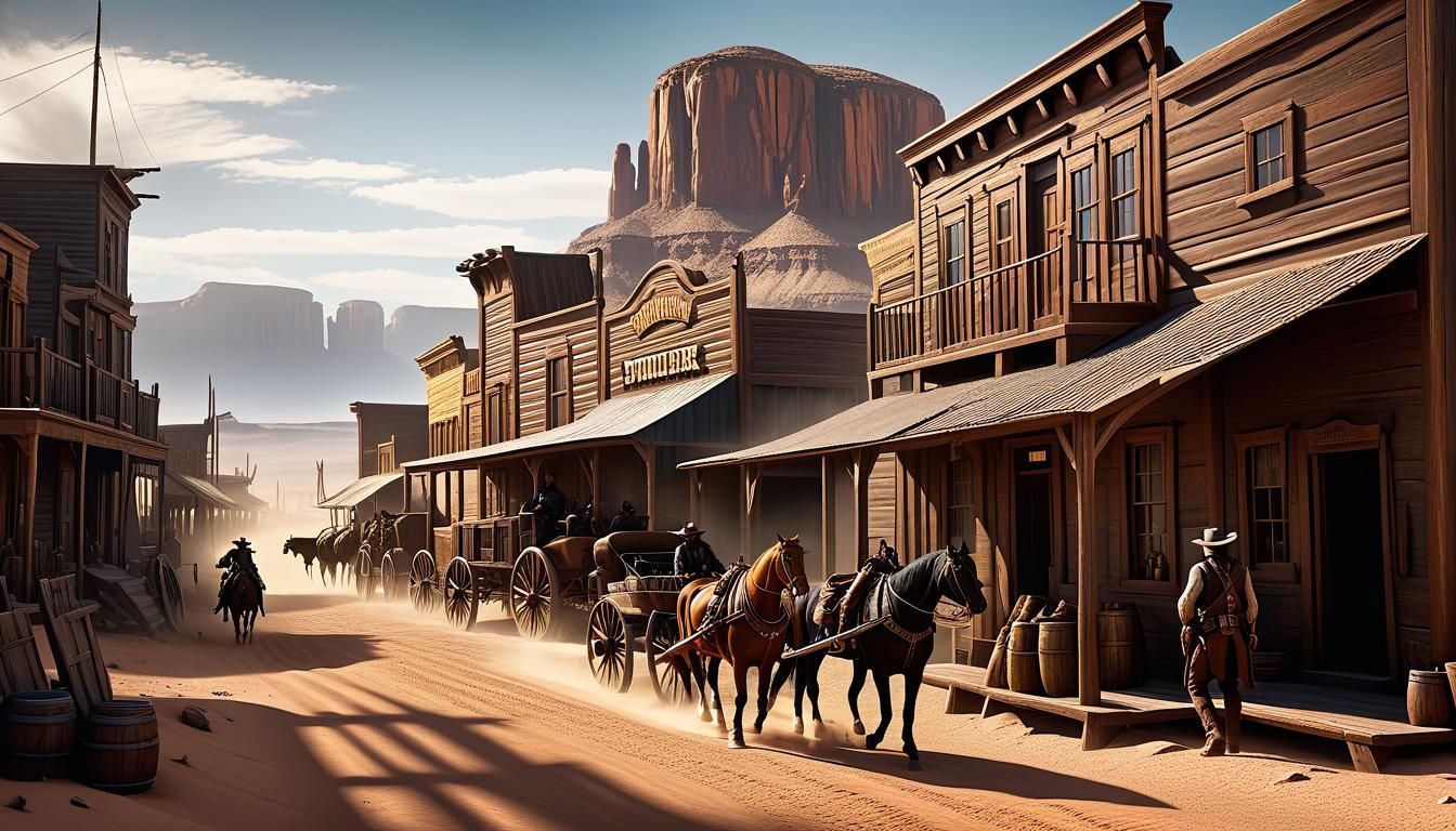 Wagons in The Wild West