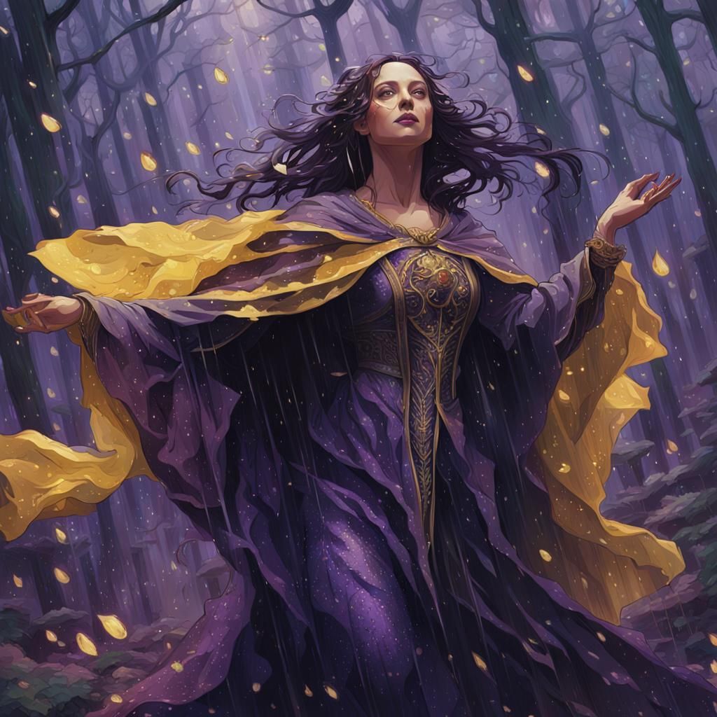 Mona Lisa Dancing in a Rainy Forest