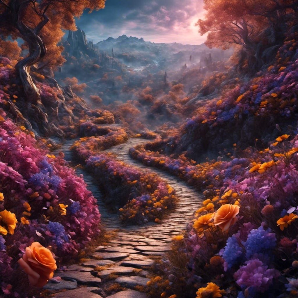 Road to Heaven in Dark Fantasy Style