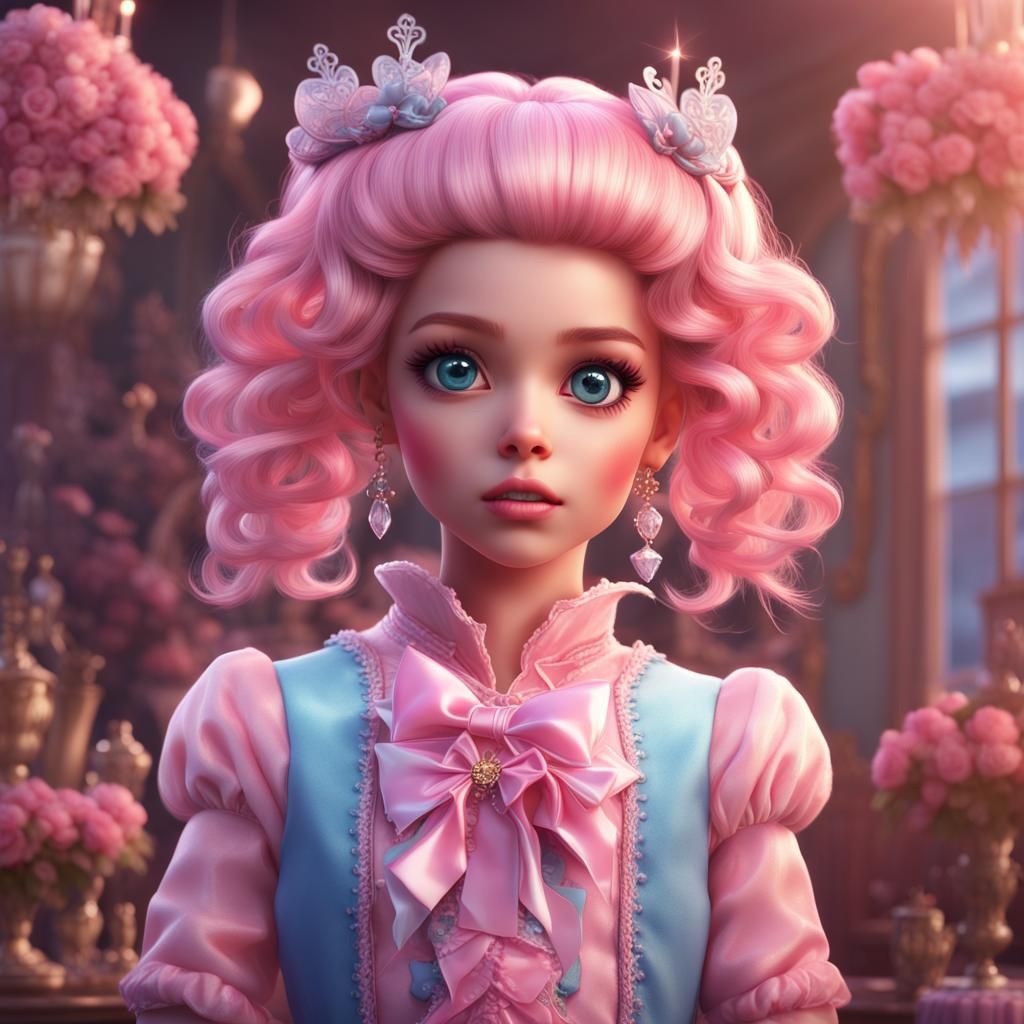 Boy as Kawaii Princess in Detailed Matte Painting