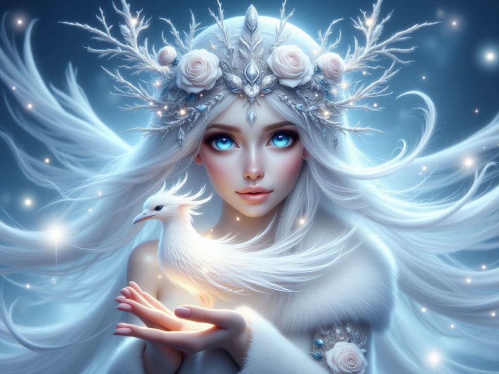 Ethereal Winter Goddess in Frosty Arcadia