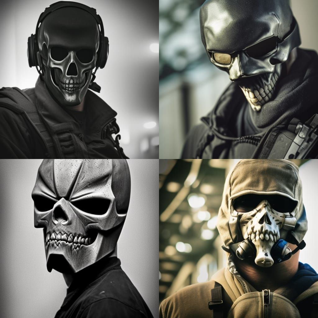 Simon "Ghost" Riley Portrait with Skull Mask