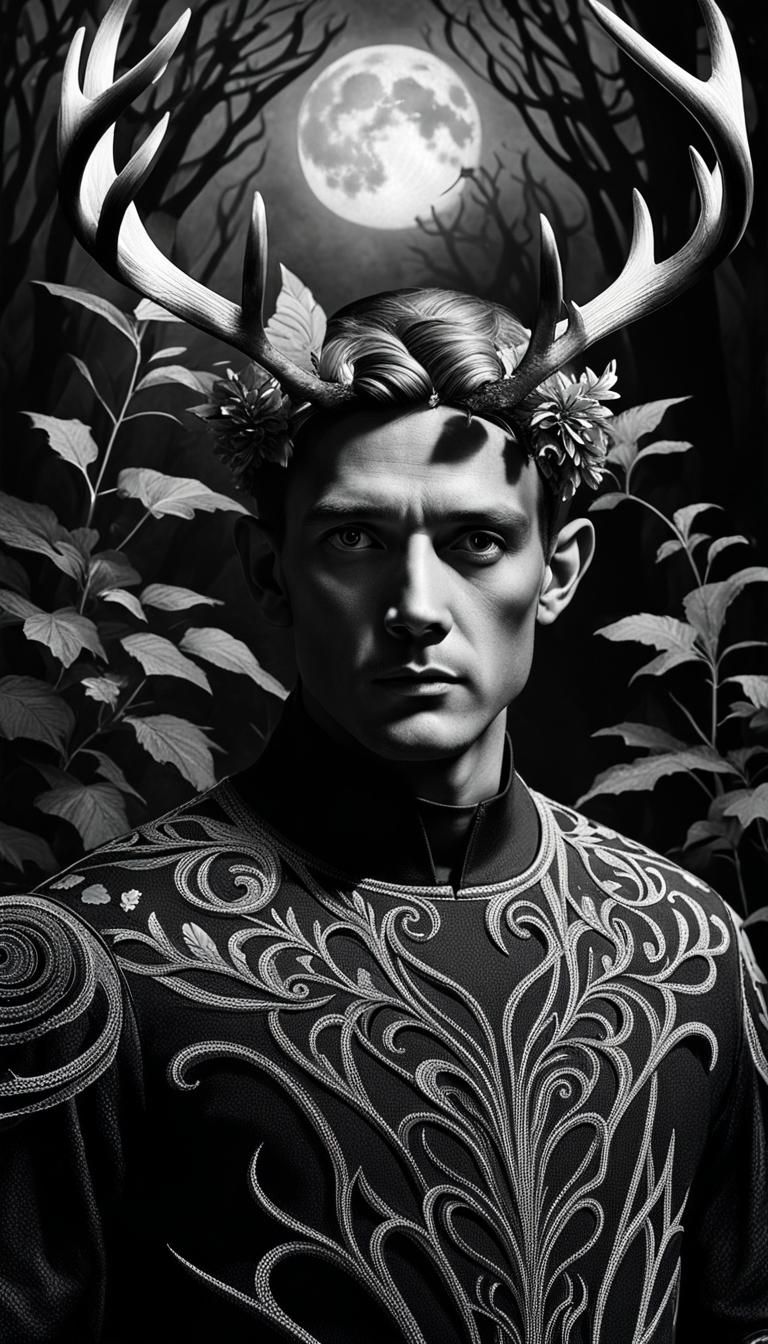 Shadowed Fairy Man in Surreal Dreamscape