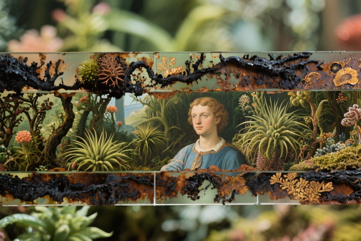 B is a B Filled with Otherworldly Life Charred and Rusty Rowscape