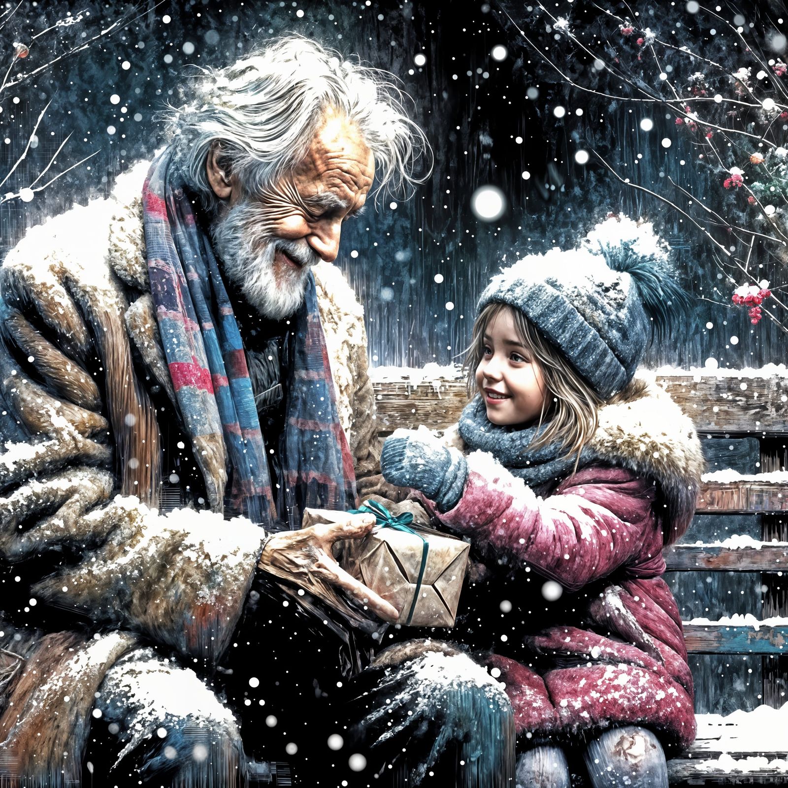 Tender Bond in Snowy Serenity