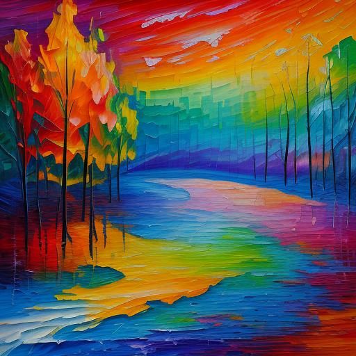 Mystical Scene in Neo-Impressionist Expressionist Style