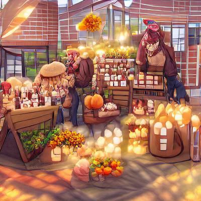 Autumn Farmers Market Scene