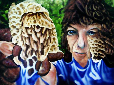 Acrylic Art: Morel Mushrooms in Vivid Detail