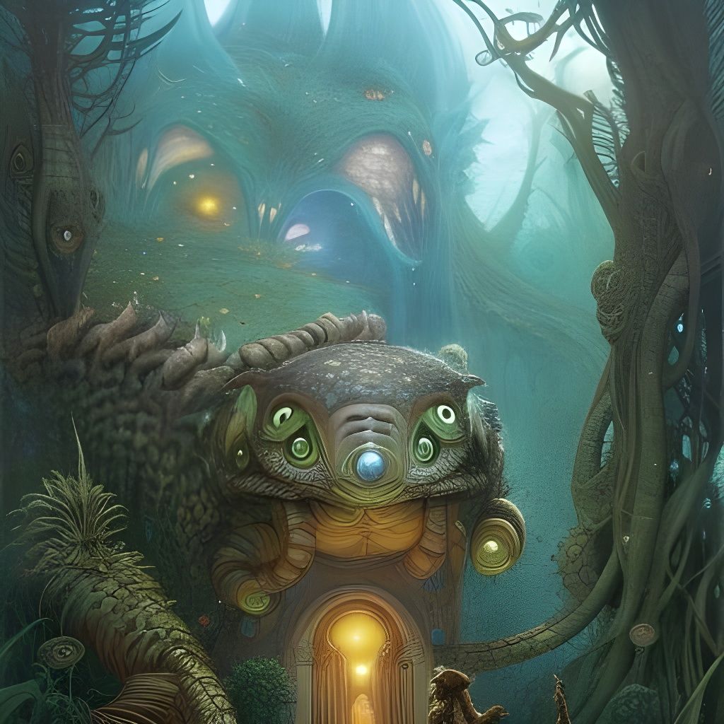 Faerie Folk Meeting Human Trespasser: Hyperdetailed Matte Pa...