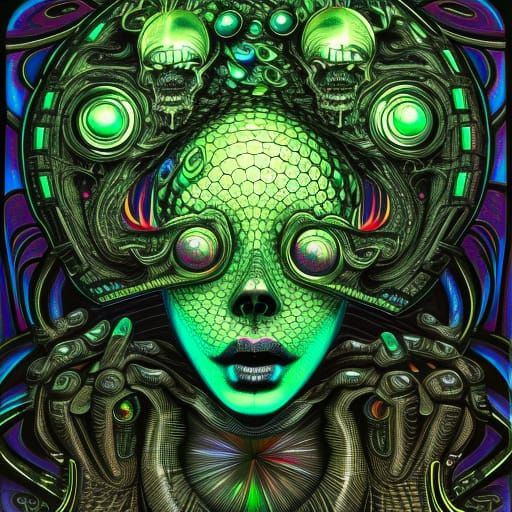 Dystopian Holographic Simulation in Sci-Fi Concept Art