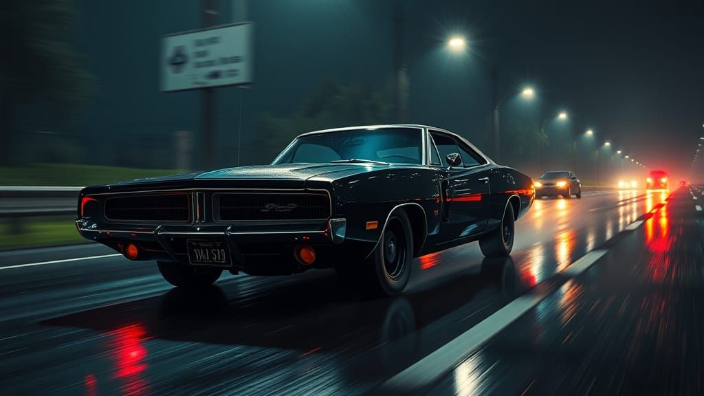 1970 Dodge Charger Night Race in Cyberpunk Style