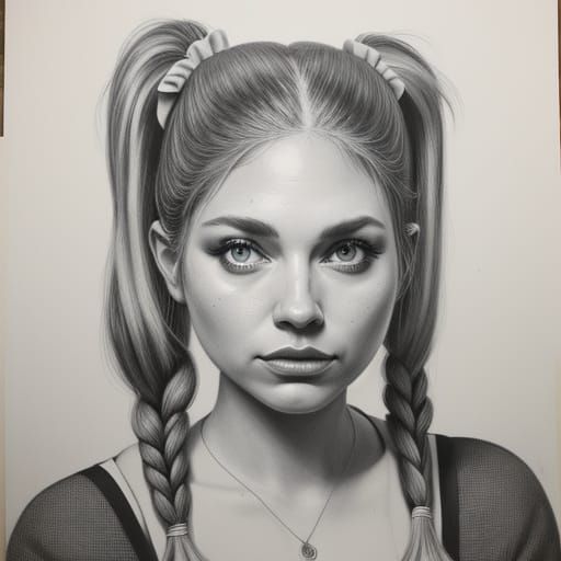 Topanga Lawrence in Whimsical Charcoal Drawing