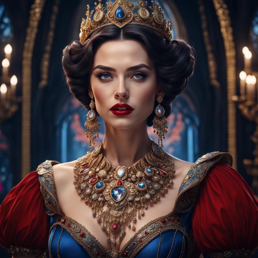 Snow White in Hyperrealistic, Detailed Digital Portrait