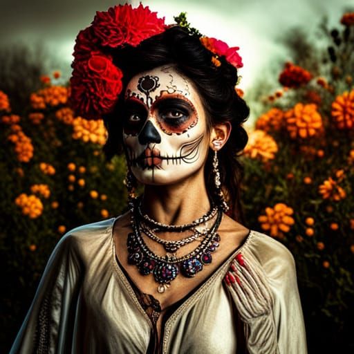 Hyperrealistic Día de los Muertos Celebration