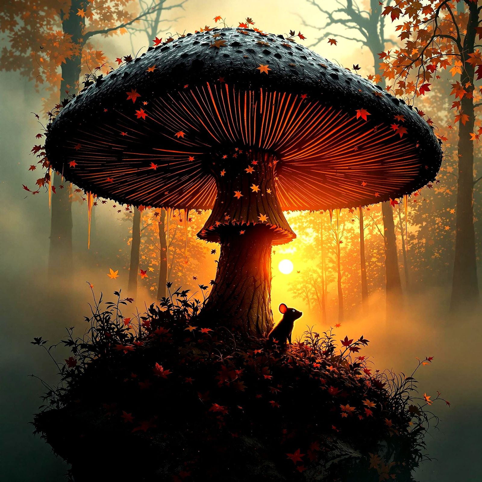 Surreal Forest Scene in Photorealistic Style