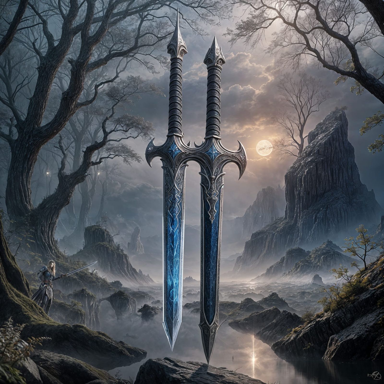 Ultrarealistic Sword of Nuada Blueprint with Fairy Dust Glow