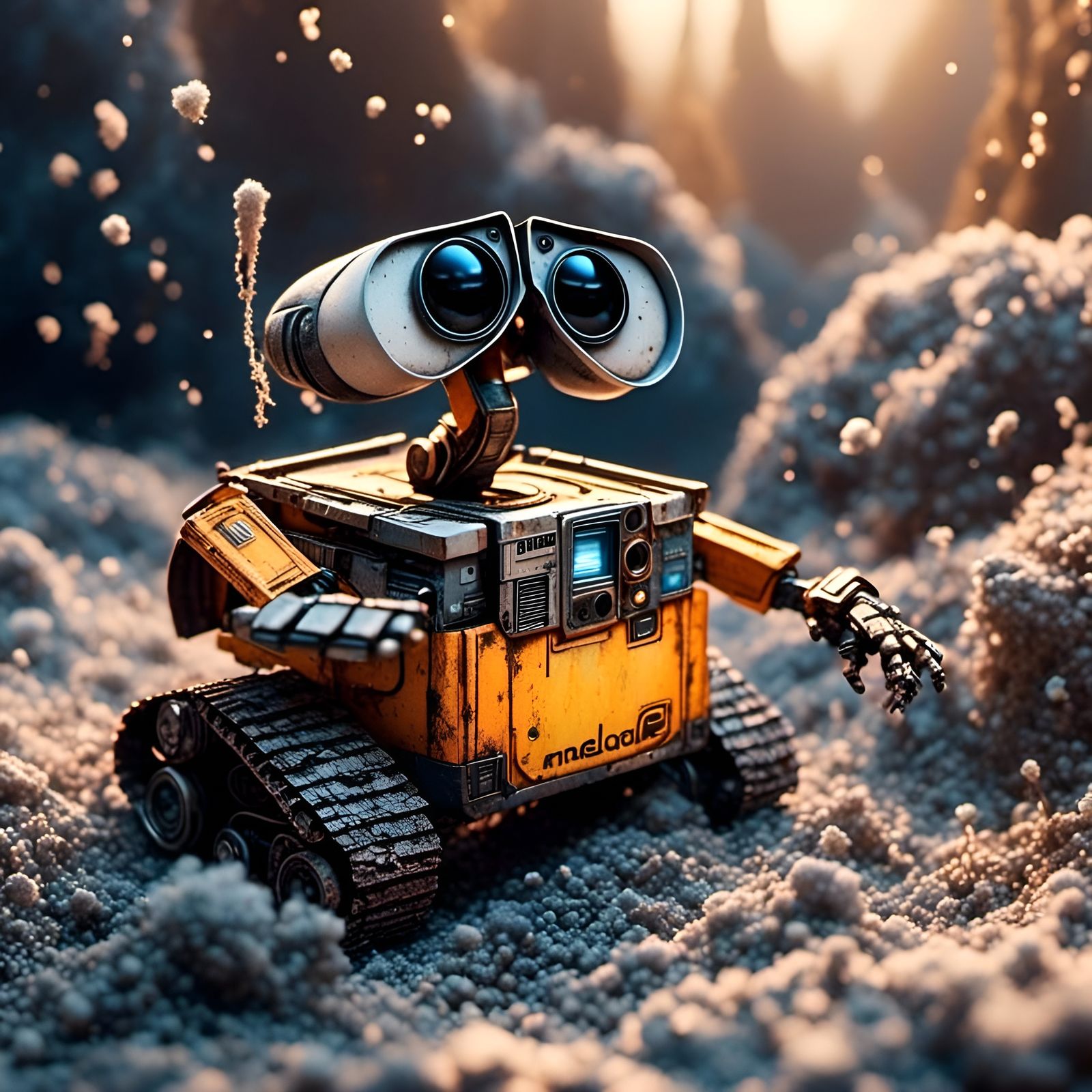 Anime Wall-E Illustration in Photorealistic Style