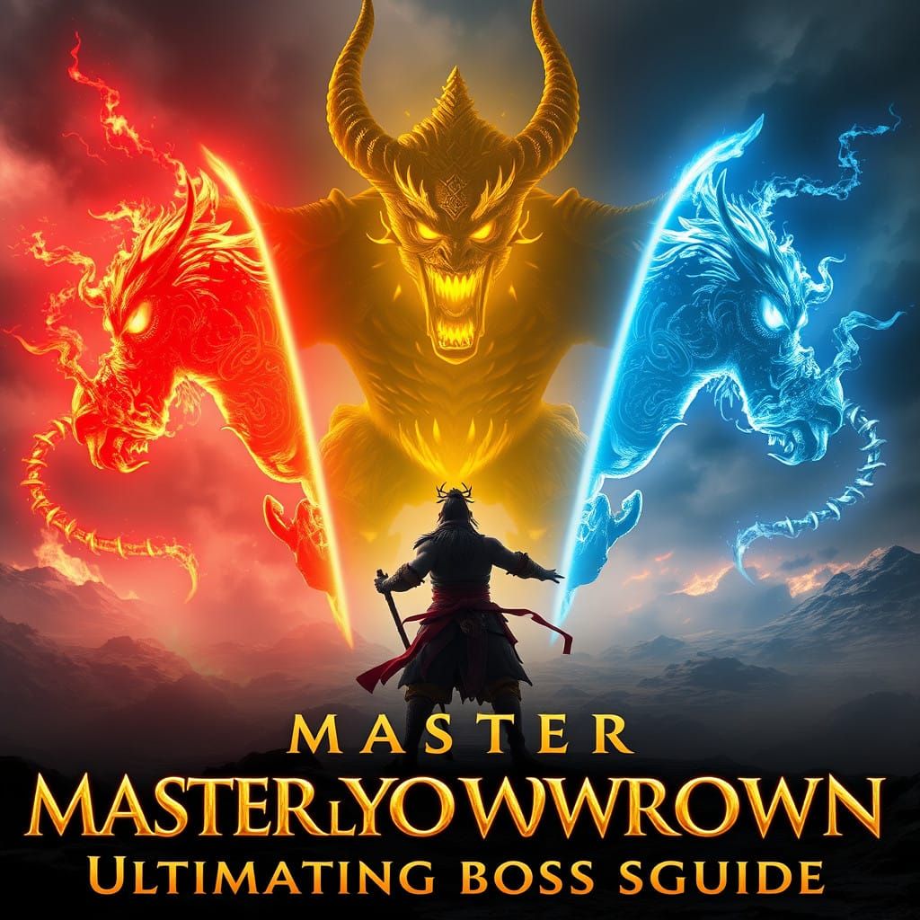 Epic Fantasy Boss Battle in Cyberpunk Style