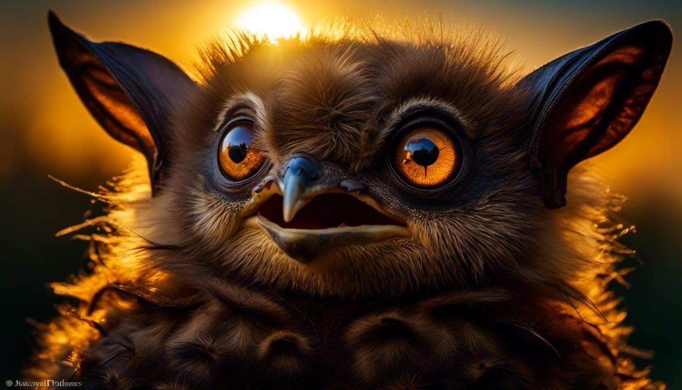 Close up of a bats face