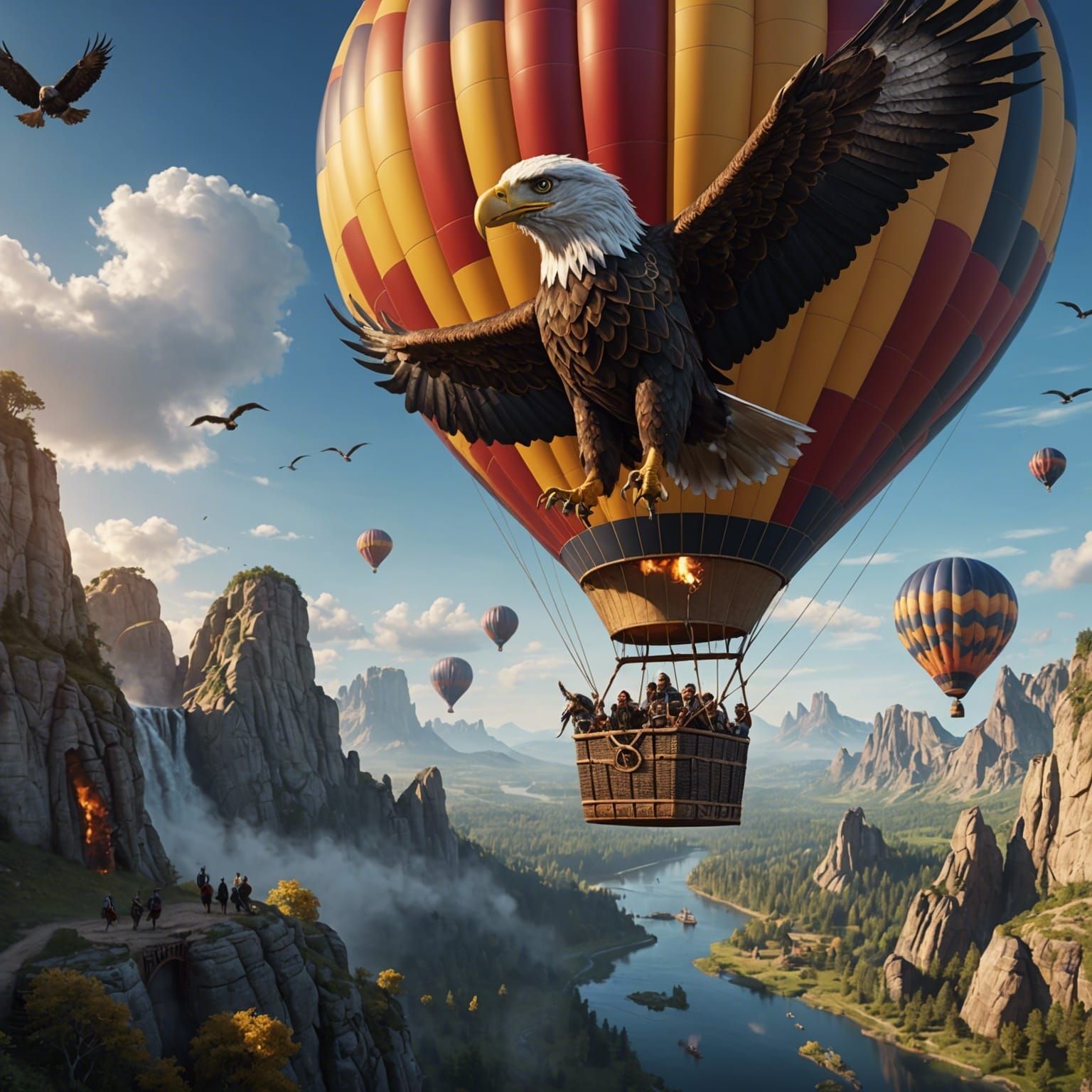 Eagle Hot Air Balloon Fantasy Concept Art