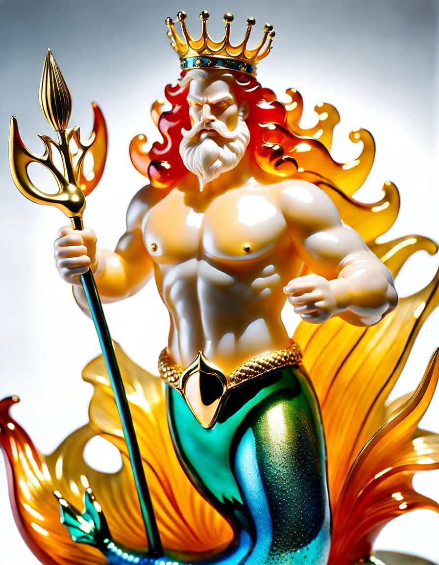 "Anger of King Triton" Glass Sculpture