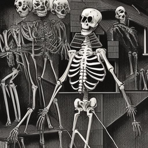 Charred Skeleton Emerges: Dark Sci-Fi Baroque Fairytale